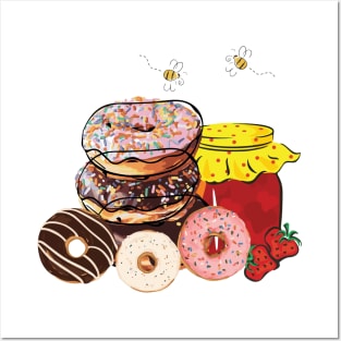 Nuts for Donuts & Yummy Honey | Food Posters and Art